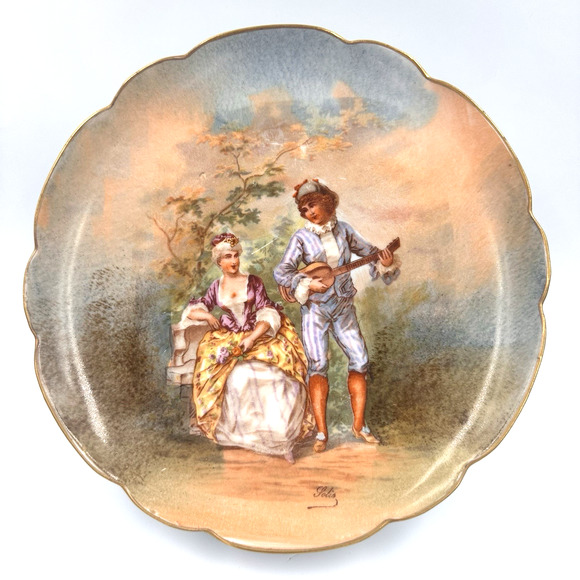 Antique LRL Limoges France Hand Painted Plate Decor Victorian Lady Signed Solis - Picture 1 of 10